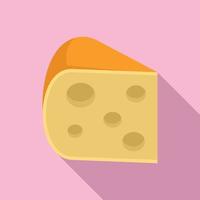formaggio fresco icona, piatto stile vettore