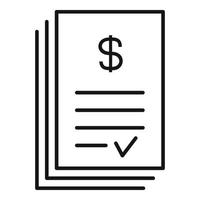 approvato i soldi carta icona, schema stile vettore