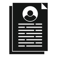 CV informazione icona, semplice stile vettore