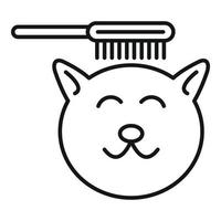 gatto spazzola icona, schema stile vettore
