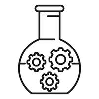 chimico borraccia nanotecnologie icona, schema stile vettore