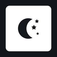 Luna e stelle icona, semplice stile vettore