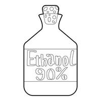 etanolo nel bottiglia icona, schema stile vettore