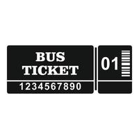 controllo autobus biglietto icona, semplice stile vettore