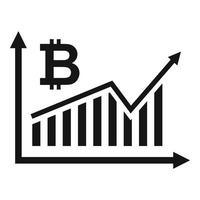 bitcoin grafico grafico icona, semplice stile vettore