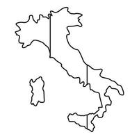 Italia carta geografica icona, schema stile vettore