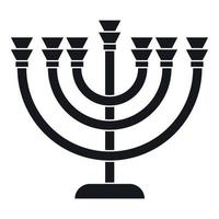 menorah icona nel semplice stile vettore