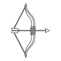 arco e freccia icona, schema stile vettore