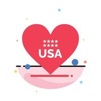 cuore amore americano Stati Uniti d'America astratto piatto colore icona modello vettore