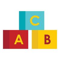 alfabeto cubi icona, piatto stile vettore