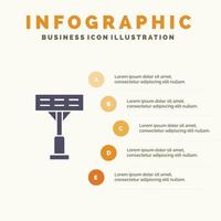 costruzione leggero stadio solido icona infografica 5 passaggi presentazione sfondo vettore