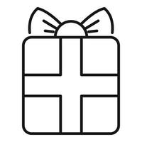 Lotto regalo scatola icona schema vettore. disegnare lotteria vettore