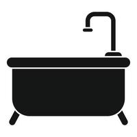 classico doccia vasca da bagno icona, semplice stile vettore