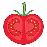 fresco rosso pomodoro icona, cartone animato stile vettore
