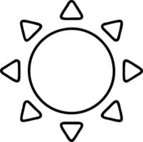 sole icona nel bianca sfondo, illustrazione di sole icona simbolo nel nero su bianca sfondo vettore