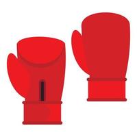 rosso boxe guanti icona, piatto stile vettore