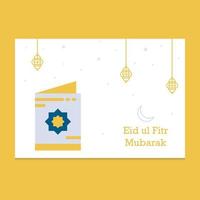 illustrazione della cartolina d'auguri di eid mubarak vettore