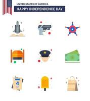9 creativo Stati Uniti d'America icone moderno indipendenza segni e 4 ° luglio simboli di Ingresso salone arma porte Stati Uniti d'America modificabile Stati Uniti d'America giorno vettore design elementi