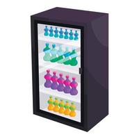 frigo con rinfreschi bevande icona cartone animato stile vettore