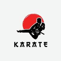 veloce calcio combattente tecnica silhouette vettore illustrazione. moderno e semplice logo per karate, judo e marziale arte icona.