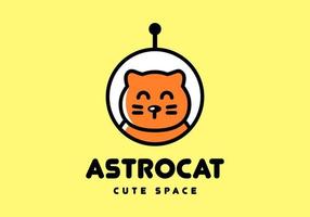 il gatto astronauta logo è così carino. vettore