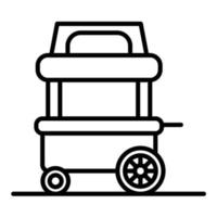 icona della linea del carrello del cibo vettore