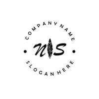 iniziale ns lettera logo elegante azienda marca lusso vettore