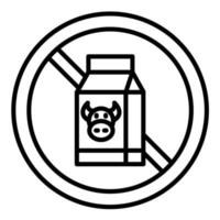 lattosio gratuito linea icona vettore