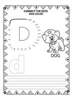 alfabeto fare per punto e colorazione pagina per bambini e bambini piccoli vettore