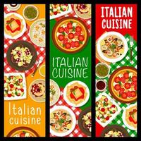 italiano cucina ristorante cibo verticale banner vettore