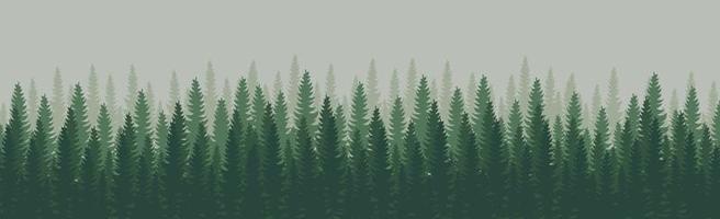 panorama di denso foresta, abete e pino naturale verde paesaggio, ragnatela sfondo, modello - vettore illustrazione