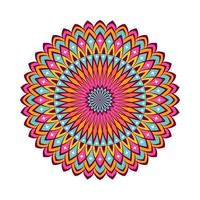 mandala colorato con ornamenti floreali vettore