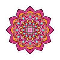 mandala colorato con ornamenti floreali vettore