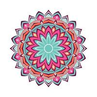 mandala colorato con ornamenti floreali vettore