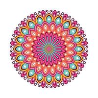 mandala colorato con ornamenti floreali vettore