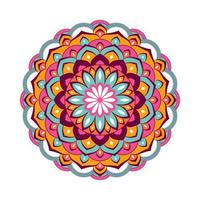 mandala colorato con ornamenti floreali vettore