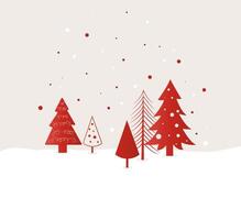 cartolina con innevato inverno Natale albero vettore