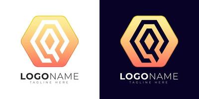 lettera q logo vettore design modello. moderno lettera q logo icona con colorato geometria forma.