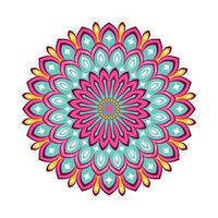 mandala colorato con ornamenti floreali vettore