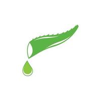 illustrazione di immagini del logo a base di erbe cosmetiche aloe vera vettore