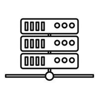 Rete server documenti icona, schema stile vettore