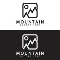 progettazione dell'illustrazione di vettore del modello di logo dell'icona della montagna