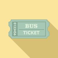 attività commerciale autobus biglietto icona, piatto stile vettore