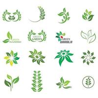 disegno del logo della natura dell'illustrazione della foglia verde vettore