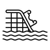 log canale d'acqua linea icona vettore