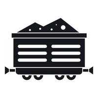 treno vagone con carbone icona, semplice stile vettore
