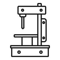 metallo fresatura macchina icona, schema stile vettore