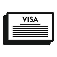 viaggio Visa icona, semplice stile vettore