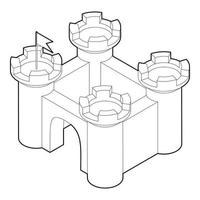 castello icona nel schema stile vettore