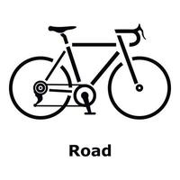 strada bicicletta icona, semplice stile vettore